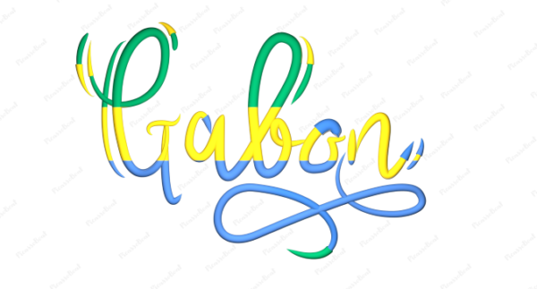 Gabon Calligraphy Country Template